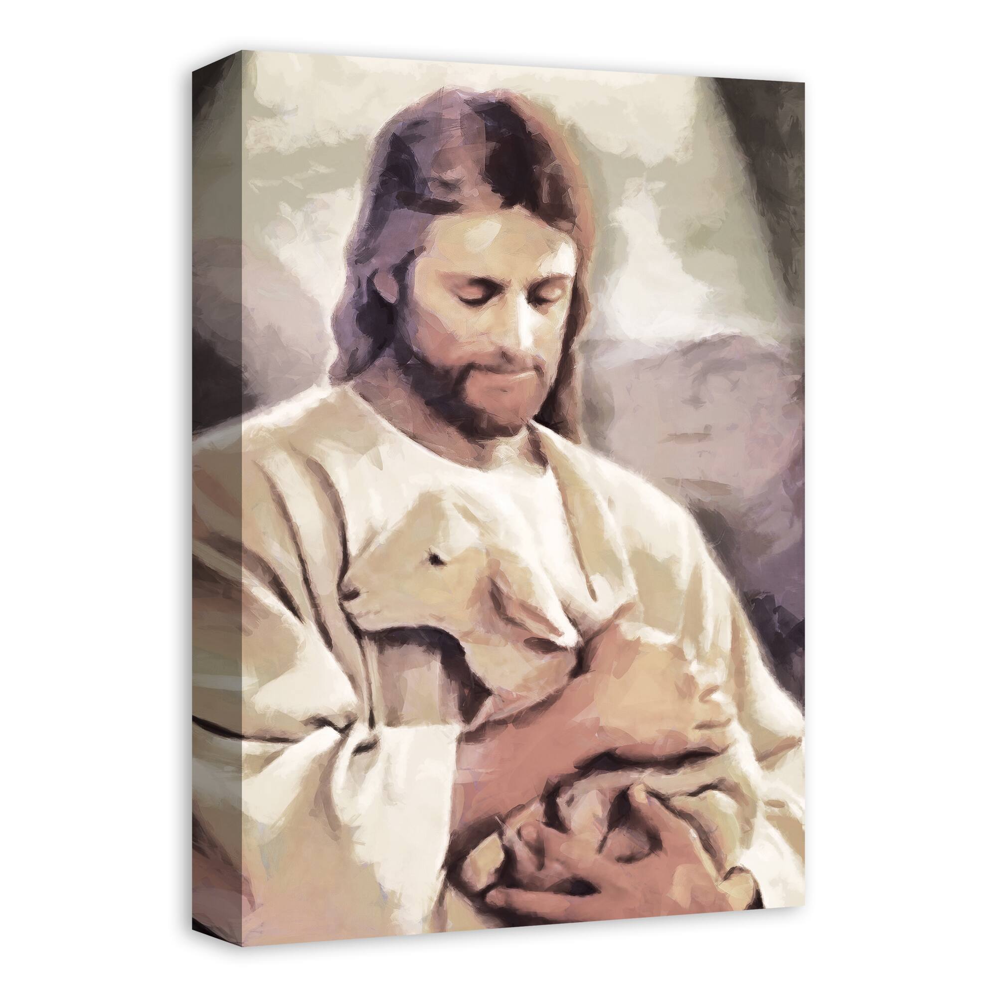 Jesus with Lamb Canvas Wall Art